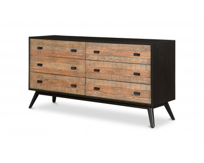 Moe's - Nova Rustic 6 Drawers Dresser in Black