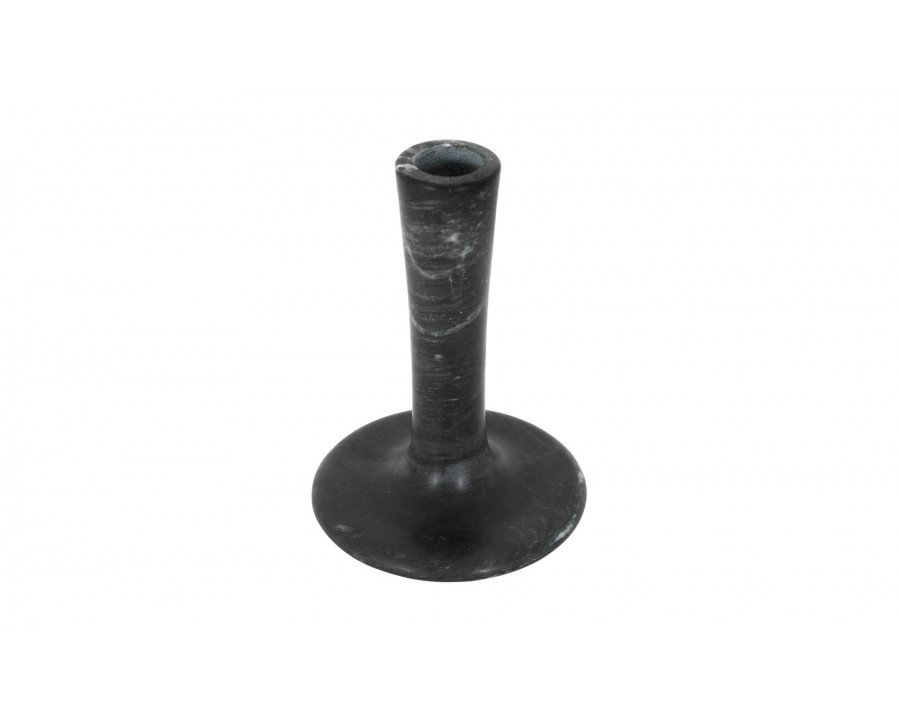 Moe's East Modern Tall Candle Holder - Black Vein Marble