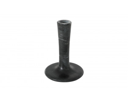 Moe's East Modern Tall Candle Holder - Black Vein Marble