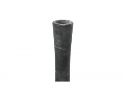 Moe's East Modern Tall Candle Holder - Black Vein Marble