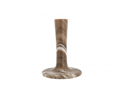 Moe's East Modern Tall Candle Holder - Brown Torrent Marble