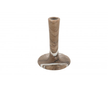 Moe's East Modern Tall Candle Holder - Brown Torrent Marble