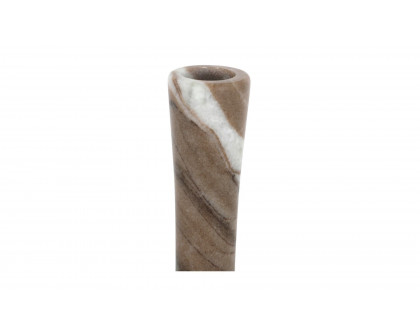 Moe's East Modern Tall Candle Holder - Brown Torrent Marble