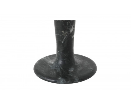 Moe's East Modern Short Candle Holder - Black Vein Marble