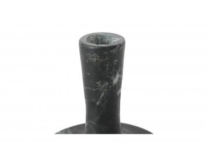 Moe's East Modern Short Candle Holder - Black Vein Marble