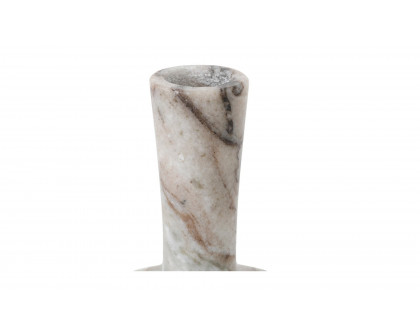 Moe's East Modern Short Candle Holder - Brown Torrent Marble