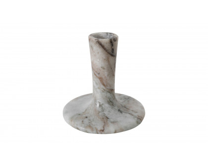 Moe's East Modern Short Candle Holder - Brown Torrent Marble