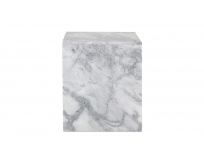 Moe's - Lin Contemporary Accent Table in White Marble