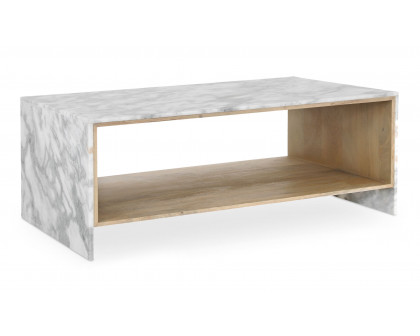 Moe's - Lin Contemporary Coffee Table in White Marble