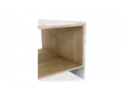 Moe's - Lin Contemporary Coffee Table in White Marble