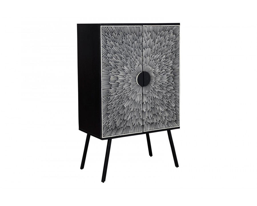 Moe's Sunburst Wine Cabinet - Black