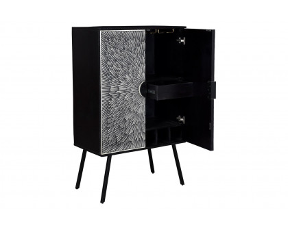 Moe's Sunburst Wine Cabinet - Black