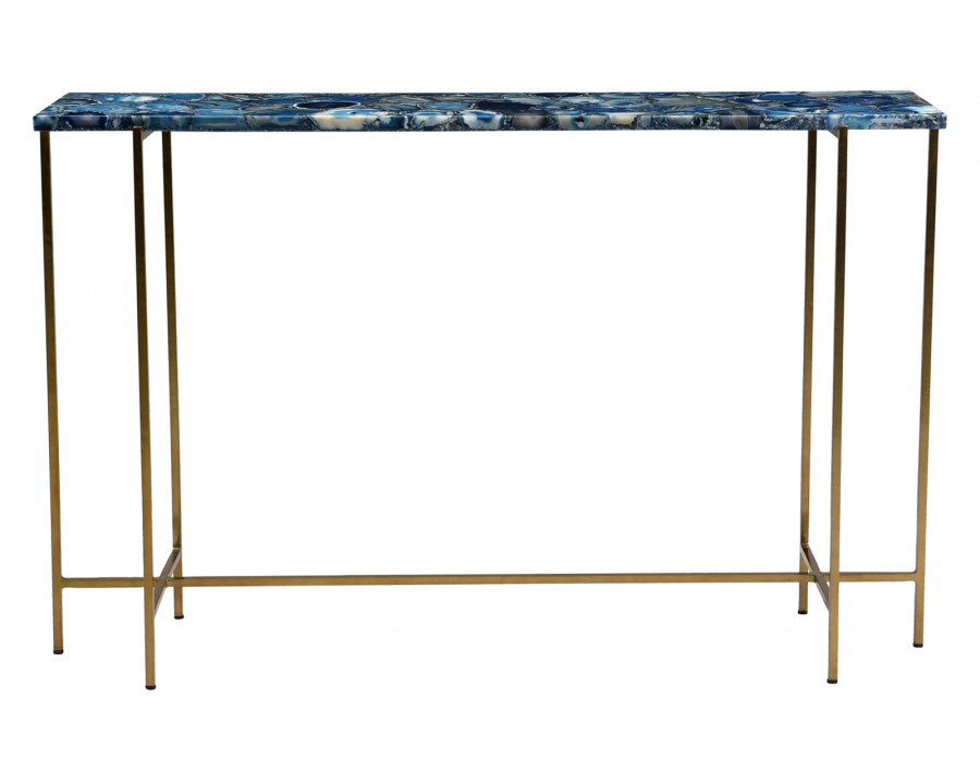 Moe's - Blue Agate Console Table in Blue