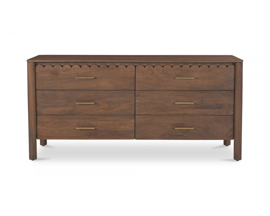 Moe's - Wiley Contemporary 6 Drawers Dresser in Vintage Brown