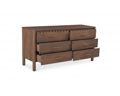 Moe's - Wiley Contemporary 6 Drawers Dresser in Vintage Brown