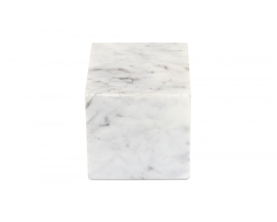 Moe's - Cora Modern Cube Tabletop Accent in Banswara Purple White Marble