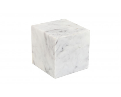 Moe's - Cora Modern Cube Tabletop Accent in Banswara Purple White Marble