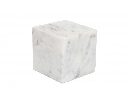 Moe's - Cora Modern Cube Tabletop Accent in Banswara Purple White Marble