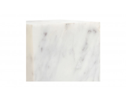 Moe's - Cora Modern Cube Tabletop Accent in Banswara Purple White Marble