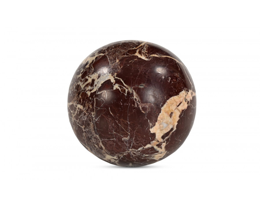 Moe's - Odessa Modern Sphere Tabletop Accent in Red Levanto Marble