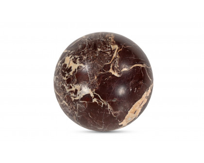 Moe's - Odessa Modern Sphere Tabletop Accent in Red Levanto Marble