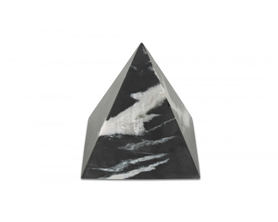 Moe's - Alma Modern Pyramid Tabletop Accent in Black Marble