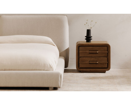 Moe's - Lennon Mid-Century Modern Nightstand in Vintage Brown