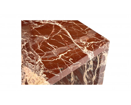 Moe's Rosa Modern Accent Table - Rosso Levanto Marble