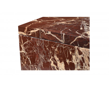 Moe's Rosa Modern Accent Table - Rosso Levanto Marble