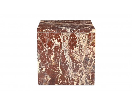 Moe's Rosa Modern Accent Table - Rosso Levanto Marble