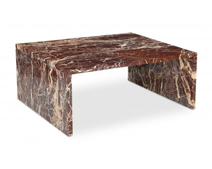 Moe's Rosa Modern Coffee Table - Rosso Levanto Marble