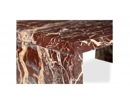 Moe's Rosa Modern Coffee Table - Rosso Levanto Marble