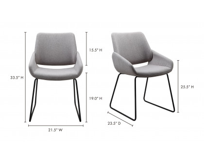 Moe's - Lisboa Contemporary Dining Chair in Light Gray