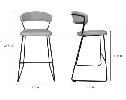 Moe's Adria Bar Stool - Gray