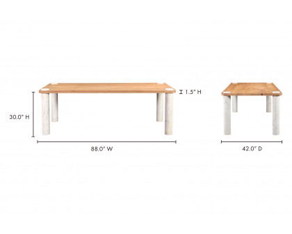 Moe's Century Dining Table - Natural/White