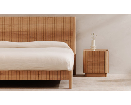 Moe's Povera Contemporary Queen Size Bed - Oak