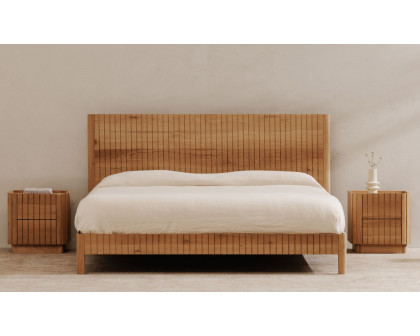 Moe's Povera Contemporary King Size Bed - Oak