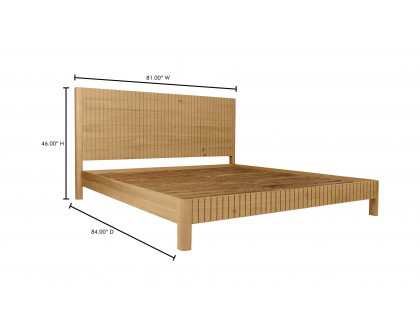 Moe's Povera Contemporary King Size Bed - Oak