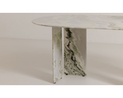 Moe's Celia Contemporary Oval Dining Table - Green Onyx Marble