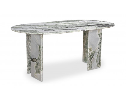 Moe's Celia Contemporary Oval Dining Table - Green Onyx Marble