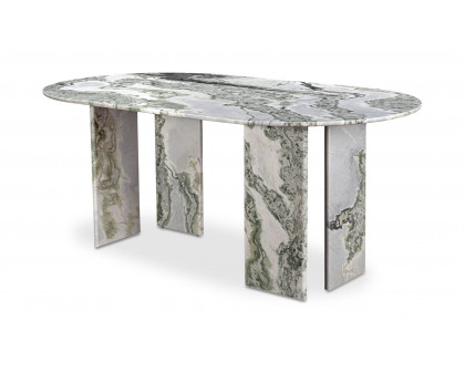 Moe's Celia Contemporary Oval Dining Table - Green Onyx Marble