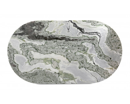 Moe's Celia Contemporary Oval Dining Table - Green Onyx Marble