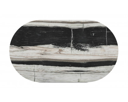 Moe's Celia Contemporary Oval Dining Table - Panda Marble