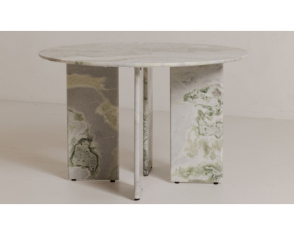 Moe's Celia Contemporary Round Dining Table - Green Onyx Marble