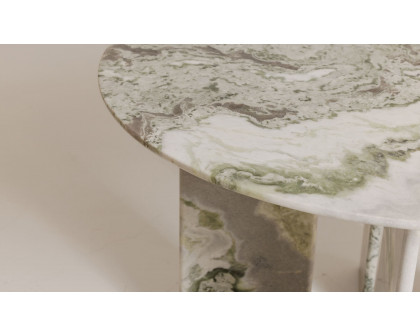 Moe's Celia Contemporary Round Dining Table - Green Onyx Marble