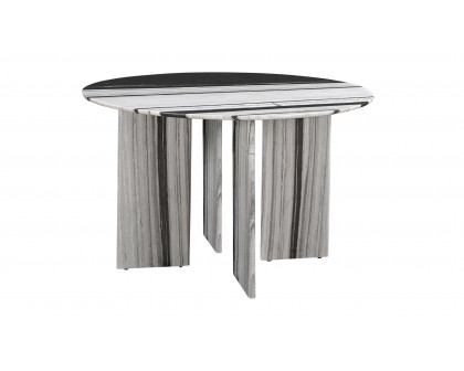 Moe's Celia Contemporary Round Dining Table - Panda Marble