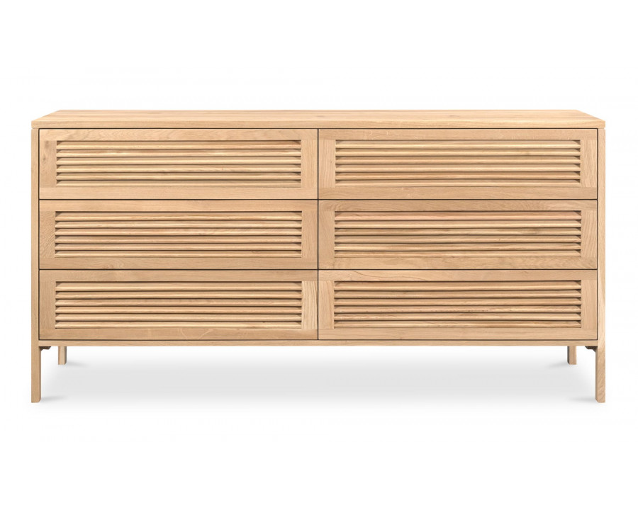 Moe's - Teeda Contemporary 6 Drawers Dresser in Natural