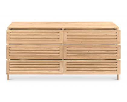 Moe's - Teeda Contemporary 6 Drawers Dresser in Natural