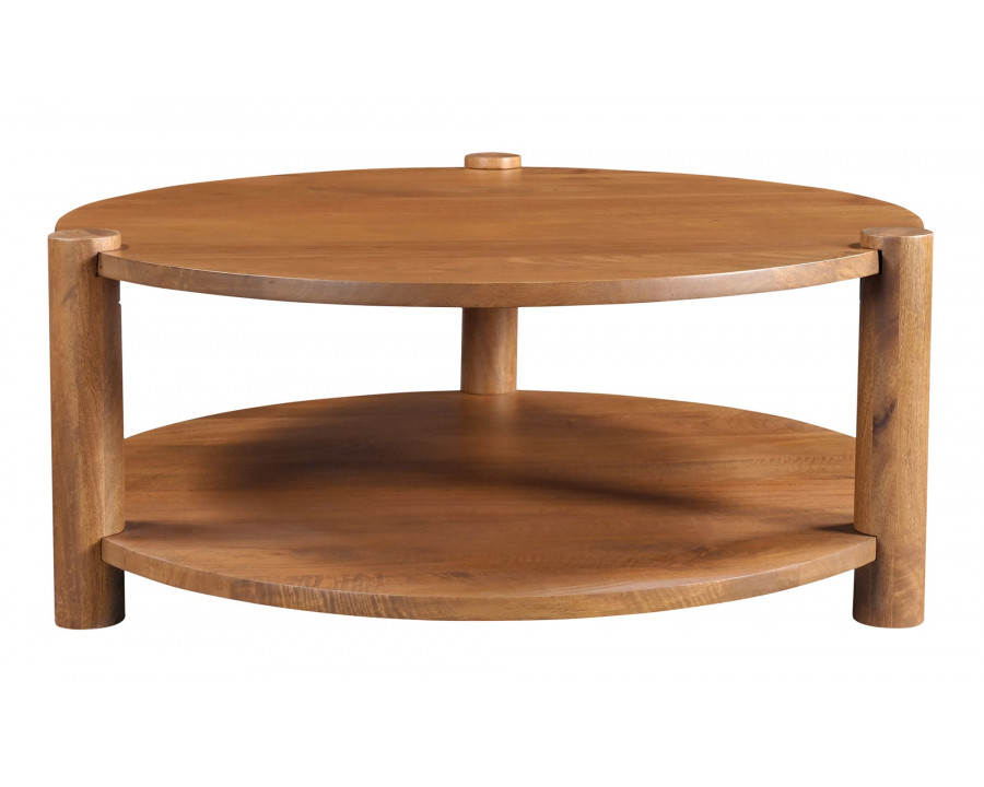 Moe's - Olsen Contemporary Round Coffee Table in Vintage Brown