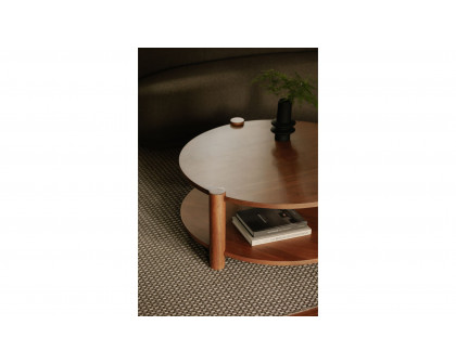 Moe's - Olsen Contemporary Round Coffee Table in Vintage Brown